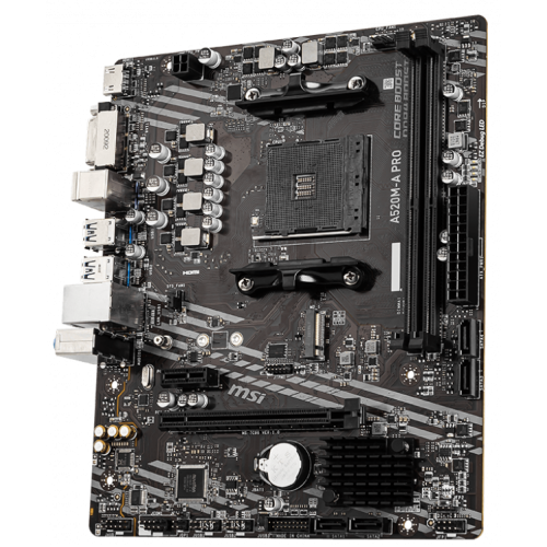 Уцінка материнська плата MSI A520M-A PRO (sAM4, AMD A520) (Сліди використання, 882996) купити в Україні: Київ, Львів, Хмельницький, Тернопіль, Івано-Франківськ | Перевірка сумісності, низька ціна, відгуки, характеристики від TELEMART фото