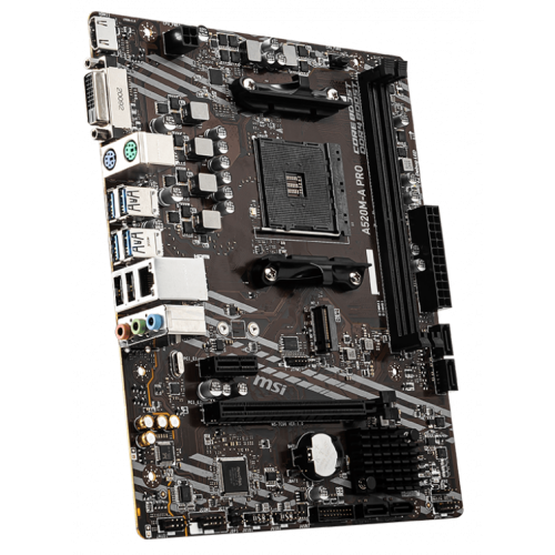Уцінка материнська плата MSI A520M-A PRO (sAM4, AMD A520) (Сліди використання, 882996) купити в Україні: Київ, Львів, Хмельницький, Тернопіль, Івано-Франківськ | Перевірка сумісності, низька ціна, відгуки, характеристики від TELEMART фото