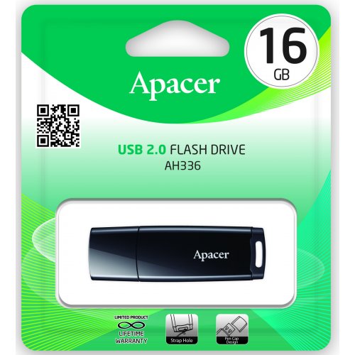 Купить Накопитель Apacer AH336 16GB USB 2.0 (AP16GAH336B-1) Black - цена в Харькове, Киеве, Днепре, Одессе
в интернет-магазине Telemart фото