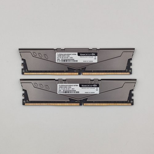 Озу Team DDR4 32GB (2x16GB) 3200Mhz T-Force Vulcan Z Grey (TLZGD432G3200HC16FDC01) (Восстановлено продавцом, 883156) купить в Украине: Киев, Днепр, Харьков, Одесса  | Проверка совместимости, низкая цена, отзывы, характеристики от TELEMART фото