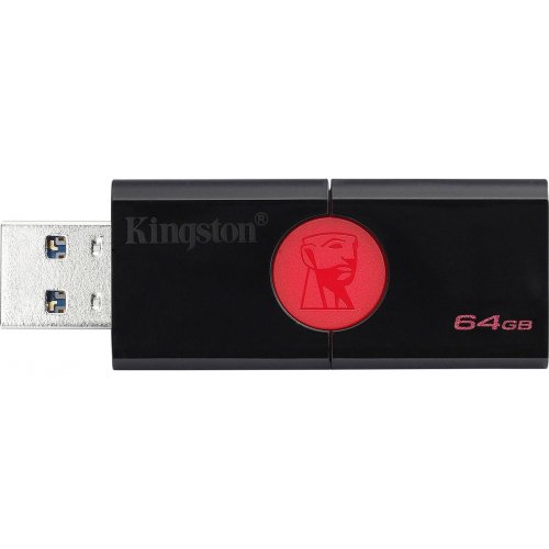 Купити Накопичувач Kingston DataTraveler 106 64GB USB 3.0 (DT106/64GB) Black/Red - ціна в Києві, Львові, Вінниці, Хмельницькому, Франківську, Україні | інтернет-магазин TELEMART.UA фото