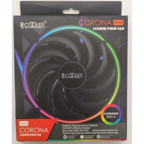 Кулер для корпуса PCCooler Corona Max 140 RGB (Восстановлено продавцом, 883194) купить в Украине: Киев, Днепр, Харьков, Одесса  | Проверка совместимости, низкая цена, отзывы, характеристики от TELEMART фото