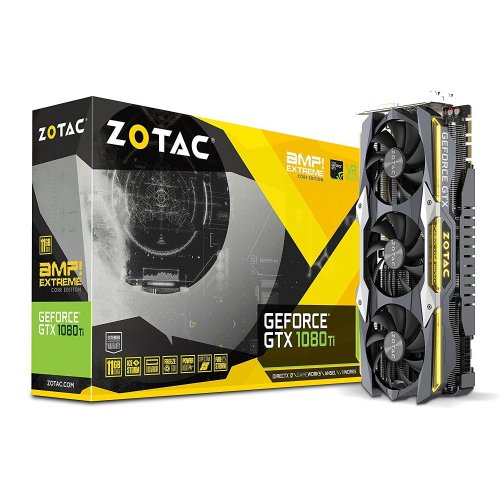 Видеокарта Zotac Geforce GTX 1080 TI AMP Extreme Core Edition 11264MB (ZT-P10810F-10P) (Восстановлено продавцом, 883282) купить в Украине: Киев, Днепр, Харьков, Одесса  | Проверка совместимости, низкая цена, отзывы, характеристики от TELEMART фото