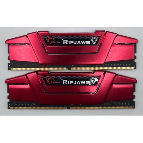 Озу G.Skill DDR4 16GB (2x8GB) 2666Mhz Ripjaws V Red (F4-2666C15D-16GVR) (Восстановлено продавцом, 883332) купить в Украине: Киев, Днепр, Харьков, Одесса  | Проверка совместимости, низкая цена, отзывы, характеристики от TELEMART фото
