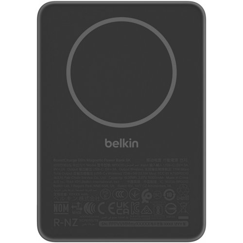 Powerbank Belkin Slim Magnetic Wireless 5000mAh 15W (BPD010HQBK) Black купить в Украине: Киев, Днепр, Харьков, Одесса  | Низкая цена, отзывы, характеристики от TELEMART фото