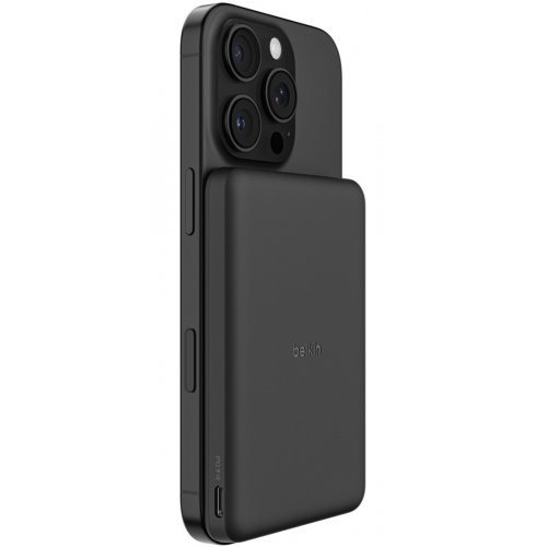 Powerbank Belkin Slim Magnetic Wireless 5000mAh 15W (BPD010HQBK) Black купить в Украине: Киев, Днепр, Харьков, Одесса  | Низкая цена, отзывы, характеристики от TELEMART фото