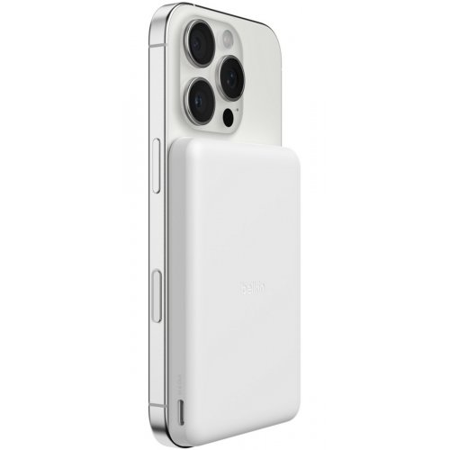 Powerbank Belkin Slim Magnetic Wireless 5000mAh 15W (BPD010HQWH) White купить в Украине: Киев, Днепр, Харьков, Одесса  | Низкая цена, отзывы, характеристики от TELEMART фото