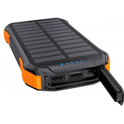Powerbank Choetech B659 Solar Portable Charger 10000mAh (B659-OR) Black/Orange купити в Україні: Київ, Львів, Хмельницький, Тернопіль, Івано-Франківськ | Низька ціна, відгуки, характеристики від TELEMART фото