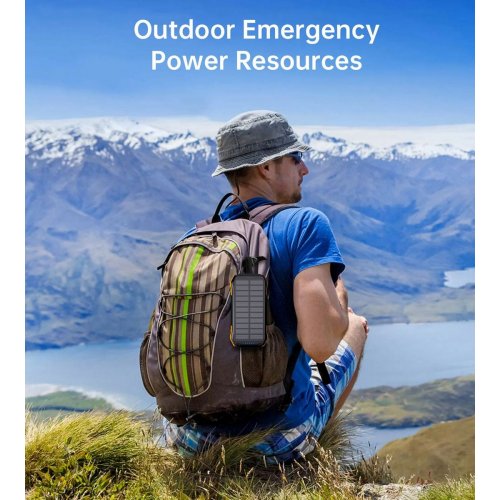 Powerbank Choetech B659 Solar Portable Charger 10000mAh (B659-OR) Black/Orange купити в Україні: Київ, Львів, Хмельницький, Тернопіль, Івано-Франківськ | Низька ціна, відгуки, характеристики від TELEMART фото