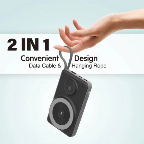 Powerbank Choetech B695 Magnetic Wireless 10000mAh 22.5W (B695-BK) Black купити в Україні: Київ, Львів, Хмельницький, Тернопіль, Івано-Франківськ | Низька ціна, відгуки, характеристики від TELEMART фото