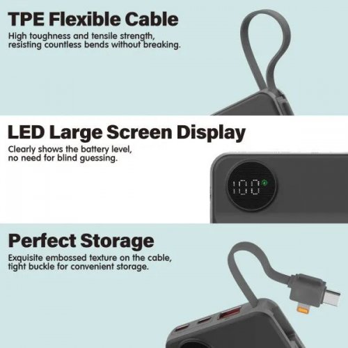 Powerbank Choetech B695 Magnetic Wireless 10000mAh 22.5W (B695-BK) Black купити в Україні: Київ, Львів, Хмельницький, Тернопіль, Івано-Франківськ | Низька ціна, відгуки, характеристики від TELEMART фото