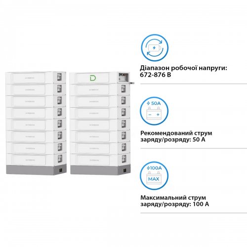 Блок батарей Dyness STACK100-15 15xS51100 LiFePO4 768V 100Ah 76.8kW SBDU100 (STACK100-15-76.8kW) купить в Украине: Киев, Днепр, Харьков, Одесса  | Низкая цена, отзывы, характеристики от TELEMART фото