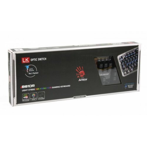Клавиатура A4Tech Bloody B810R Battlefield Light Strike Optic Blue Switch Black купить в Украине: Киев, Днепр, Харьков, Одесса  | Низкая цена, отзывы, характеристики от TELEMART фото
