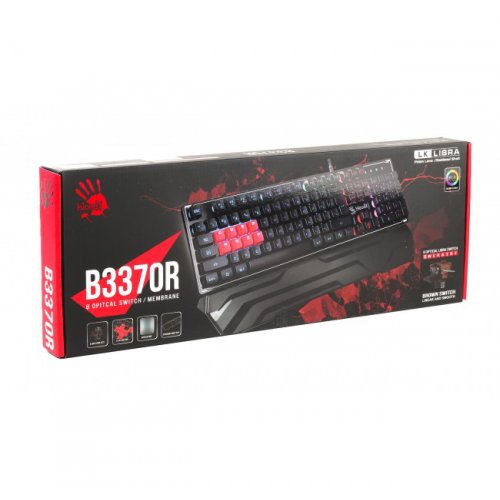Photo Keyboard A4Tech Bloody B3370R 8-Light Strike Libra Brown Switch Black