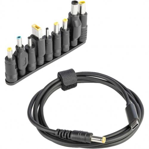 Кабель питания Tucano Universal USB Type-C to DC 65W 1.5m (MA-CACDC-BK) Black купить в Украине: Киев, Днепр, Харьков, Одесса  | Низкая цена, отзывы, характеристики от TELEMART фото