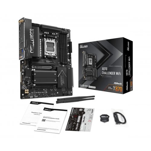 Материнская плата AsRock X870 Challenger WiFi (sAM5, AMD X870) купить в Украине: Киев, Днепр, Харьков, Одесса  | Проверка совместимости, низкая цена, отзывы, характеристики от TELEMART фото