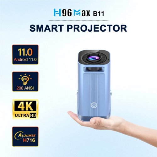 Проектор H96 MAX B11 (H96 MAX_B11) купить в Украине: Киев, Днепр, Харьков, Одесса  | Низкая цена, отзывы, характеристики от TELEMART фото