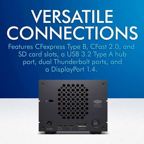 Внешний HDD LaCie 2big Dock 40TB Thunderbolt 3 (STLG40000400) Black купить в Украине: Киев, Днепр, Харьков, Одесса  | Низкая цена, отзывы, характеристики от TELEMART фото