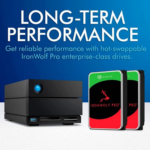 Внешний HDD LaCie 2big Dock 40TB Thunderbolt 3 (STLG40000400) Black купить в Украине: Киев, Днепр, Харьков, Одесса  | Низкая цена, отзывы, характеристики от TELEMART фото
