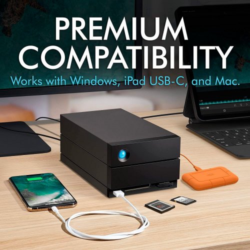 Внешний HDD LaCie 2big Dock 40TB Thunderbolt 3 (STLG40000400) Black купить в Украине: Киев, Днепр, Харьков, Одесса  | Низкая цена, отзывы, характеристики от TELEMART фото