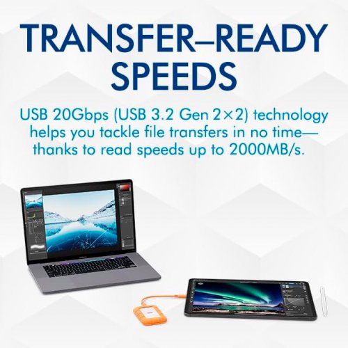 SSD-диск LaCie Rugged Mini 2TB USB (STMF2000400) купить в Украине: Киев, Днепр, Харьков, Одесса  | Проверка совместимости, низкая цена, отзывы, характеристики от TELEMART фото