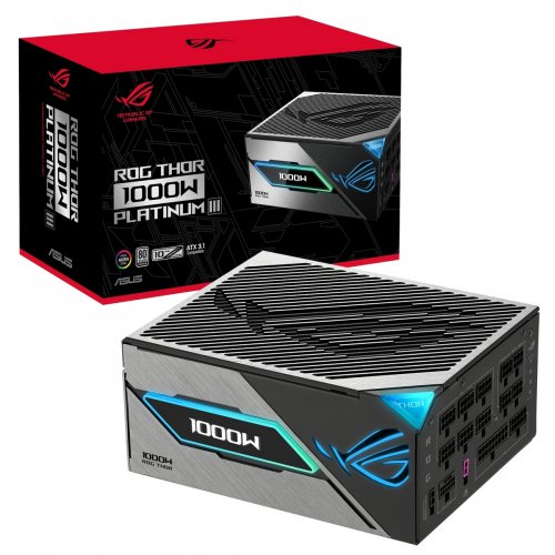 Блок питания Asus ROG Thor 1000W Platinum III (90YE00V8-B0NA00) Black купить в Украине: Киев, Днепр, Харьков, Одесса  | Проверка совместимости, низкая цена, отзывы, характеристики от TELEMART фото