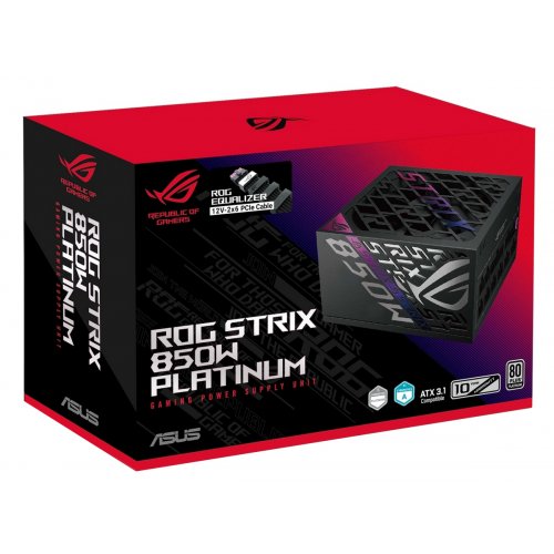 Блок живлення Asus ROG Strix 850W Platinum ROG Equalizer (90YE00V8-B0NA00) Black купити в Україні: Київ, Львів, Хмельницький, Тернопіль, Івано-Франківськ | Перевірка сумісності, низька ціна, відгуки, характеристики від TELEMART фото