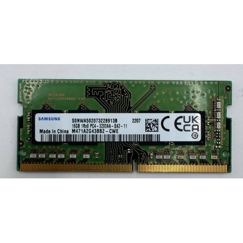 Озу Samsung SODIMM DDR4 16GB 3200Mhz (M471A2G43BB2-CWE) (Восстановлено продавцом, 884383) купить в Украине: Киев, Днепр, Харьков, Одесса  | Проверка совместимости, низкая цена, отзывы, характеристики от TELEMART фото