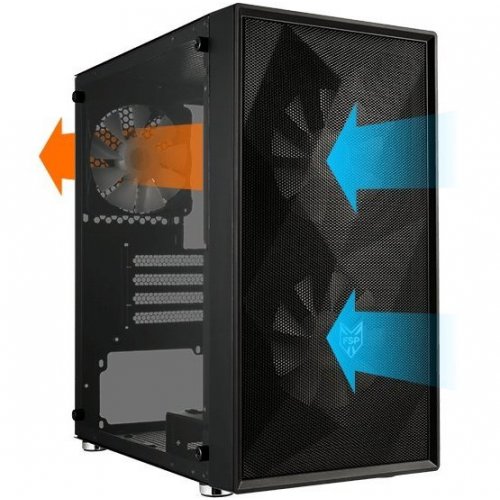 Уценка корпус FSP CST130 Basic без БП (CST130BASICB) Black (Вскрытая упаковка, 884680) купить в Украине: Киев, Днепр, Харьков, Одесса  | Проверка совместимости, низкая цена, отзывы, характеристики от TELEMART фото
