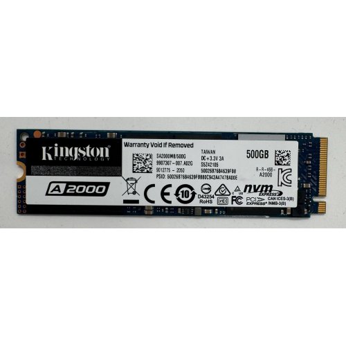 Ssd-диск Kingston A2000 3D NAND 500GB M.2 (2280 PCI-E) NVMe x4 (SA2000M8/500G) (Восстановлено продавцом, 884683) купить в Украине: Киев, Днепр, Харьков, Одесса  | Проверка совместимости, низкая цена, отзывы, характеристики от TELEMART фото
