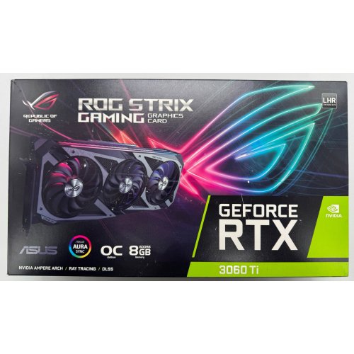 Відеокарта Asus ROG GeForce RTX 3060 Ti STRIX OC 8192MB (ROG-STRIX-RTX3060TI-O8G-V2-GAMING) (Відновлено продавцем, 884742) купити в Україні: Київ, Львів, Хмельницький, Тернопіль, Івано-Франківськ | Перевірка сумісності, низька ціна, відгуки, характеристики від TELEMART фото