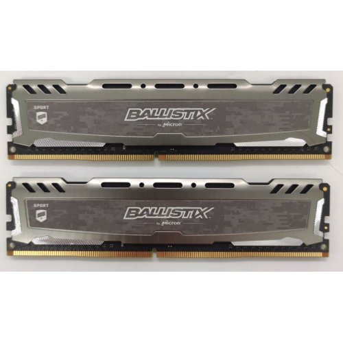 Озп Crucial DDR4 16GB (2x8GB) 3200Mhz Ballistix Sport LT Gray (BLS2K8G4D32AESBK) (Відновлено продавцем, 884780) купити в Україні: Київ, Львів, Хмельницький, Тернопіль, Івано-Франківськ | Перевірка сумісності, низька ціна, відгуки, характеристики від TELEMART фото