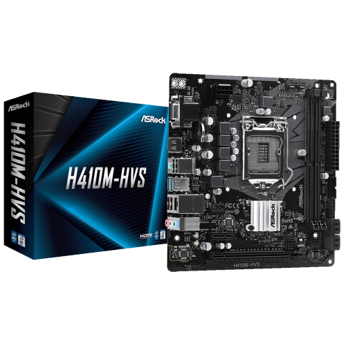Материнська плата AsRock H410M-HVS (s1200, Intel H410) (Відновлено продавцем, 884786) купити в Україні: Київ, Львів, Хмельницький, Тернопіль, Івано-Франківськ | Перевірка сумісності, низька ціна, відгуки, характеристики від TELEMART фото
