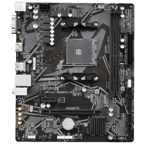 Уцінка материнська плата Gigabyte A520M K V2 (sAM4, AMD A520) (Розкрита упаковка, 884804) купити в Україні: Київ, Львів, Хмельницький, Тернопіль, Івано-Франківськ | Перевірка сумісності, низька ціна, відгуки, характеристики від TELEMART фото