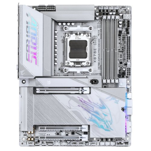 Уцінка материнська плата Gigabyte X870E AORUS PRO X3D ICE (sAM5, AMD X870E) (Розкрита упаковка, 884812) купити в Україні: Київ, Львів, Хмельницький, Тернопіль, Івано-Франківськ | Перевірка сумісності, низька ціна, відгуки, характеристики від TELEMART фото