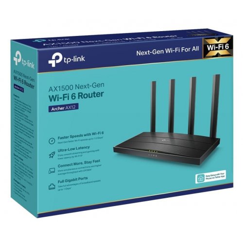 Уцінка wi-fi роутер TP-LINK Archer AX12 (Розкрита упаковка, 884813) купити в Україні: Київ, Львів, Хмельницький, Тернопіль, Івано-Франківськ | Низька ціна, відгуки, характеристики від TELEMART фото