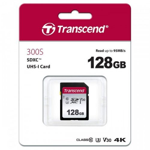 Уценка карта памяти Transcend SDXC 300S 128GB Class 10 UHS-I (без адаптера) (TS128GSDC300S) (Вскрытая упаковка, 884820) купить в Украине: Киев, Днепр, Харьков, Одесса  | Низкая цена, отзывы, характеристики от TELEMART фото