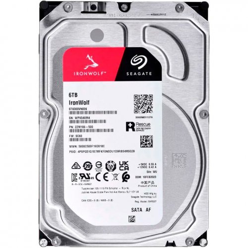 Жесткий диск Seagate IronWolf 6TB 256MB 5400RPM 3.5" (ST6000VN006) купить в Украине: Киев, Днепр, Харьков, Одесса  | Проверка совместимости, низкая цена, отзывы, характеристики от TELEMART фото
