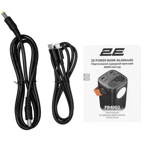 Powerbank 2E 40000mAh 65W (2E-PB4002-BLACK) Black купить в Украине: Киев, Днепр, Харьков, Одесса  | Низкая цена, отзывы, характеристики от TELEMART фото