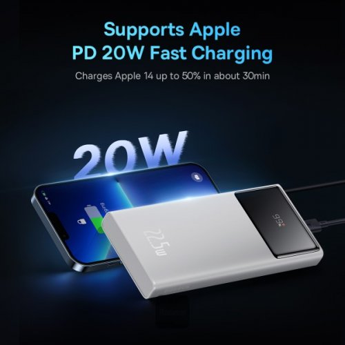 Powerbank Baseus Star Lord 10000mAh 22.5W (PPXJ100002) White купить в Украине: Киев, Днепр, Харьков, Одесса  | Низкая цена, отзывы, характеристики от TELEMART фото