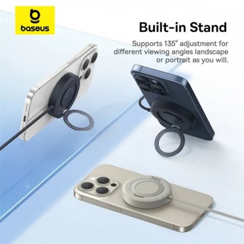Беспроводное зарядное устройство Baseus Simple Mini4 Magnetic Wireless 15W (P10273300121-01) Black купить в Украине: Киев, Днепр, Харьков, Одесса  | Низкая цена, отзывы, характеристики от TELEMART фото