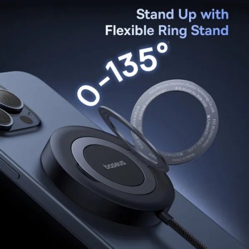 Беспроводное зарядное устройство Baseus Simple Mini4 Magnetic Wireless 15W (P10273300121-01) Black купить в Украине: Киев, Днепр, Харьков, Одесса  | Низкая цена, отзывы, характеристики от TELEMART фото