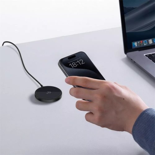 Беспроводное зарядное устройство Baseus Simple Mini4 Air Magnetic Wireless 15W (P10278200111-00) Black купить в Украине: Киев, Днепр, Харьков, Одесса  | Низкая цена, отзывы, характеристики от TELEMART фото