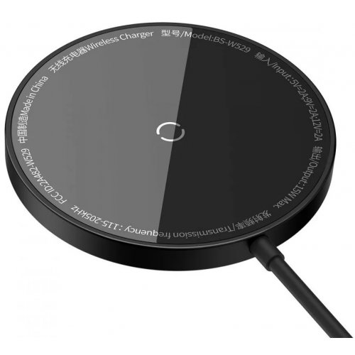 Беспроводное зарядное устройство Baseus Simple Mini3 Magnetic Wireless 15W (CCJJ040001) Black купить в Украине: Киев, Днепр, Харьков, Одесса  | Низкая цена, отзывы, характеристики от TELEMART фото