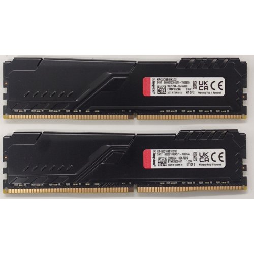 Озп Kingston DDR4 32GB (2x16GB) 3200Mhz FURY Beast Black (KF432C16BB1K2/32) (Відновлено продавцем, 885065) купити в Україні: Київ, Львів, Хмельницький, Тернопіль, Івано-Франківськ | Перевірка сумісності, низька ціна, відгуки, характеристики від TELEMART фото