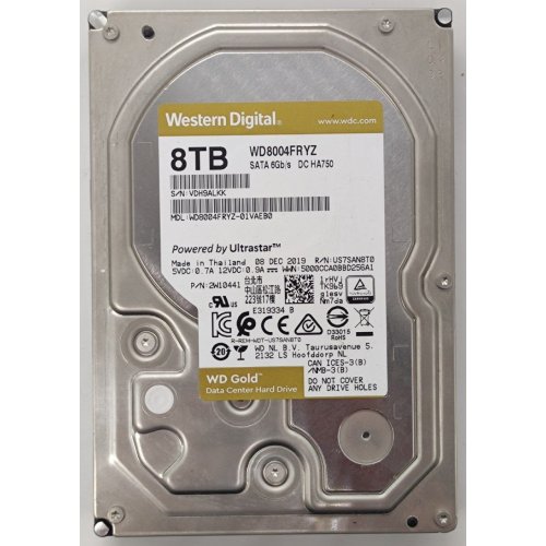 Жесткий диск Western Digital Gold Enterprise Class 512e 8TB 256MB 7200RPM 3.5" (WD8004FRYZ) (Восстановлено продавцом, 885077) купить в Украине: Киев, Днепр, Харьков, Одесса  | Проверка совместимости, низкая цена, отзывы, характеристики от TELEMART фото