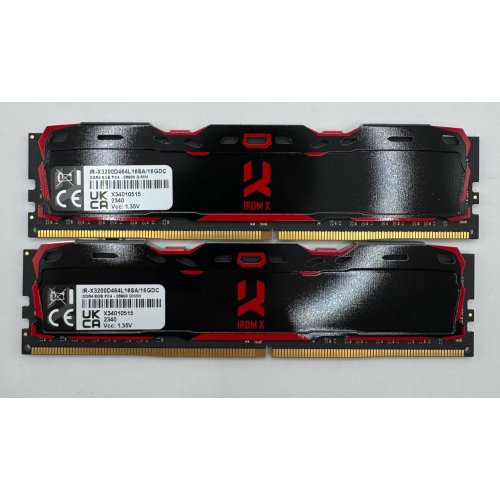 Озп GoodRAM DDR4 16GB (2x8GB) 3200Mhz Iridium X Black (IR-X3200D464L16SA/16GDC) (Відновлено продавцем, 885370) купити в Україні: Київ, Львів, Хмельницький, Тернопіль, Івано-Франківськ | Перевірка сумісності, низька ціна, відгуки, характеристики від TELEMART фото