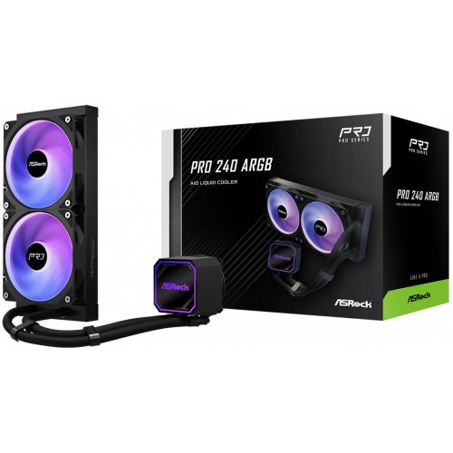 Готовая СВО AsRock Pro 240 ARGB Black купить в Украине: Киев, Днепр, Харьков, Одесса  | Проверка совместимости, низкая цена, отзывы, характеристики от TELEMART фото