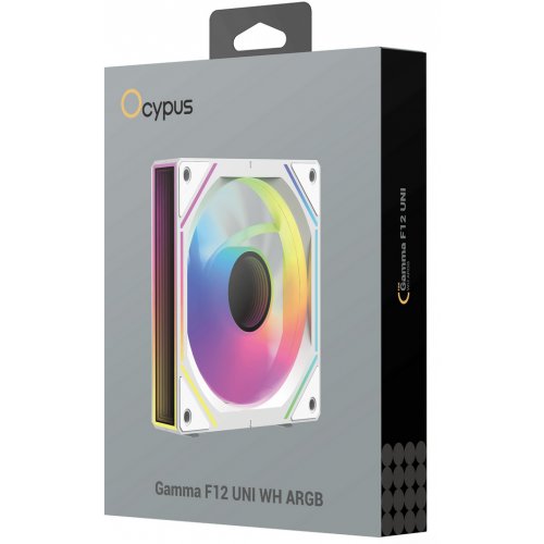 Кулер для корпуса Ocypus Gamma F12 UNI ARGB (GAMMA-F12-WH1AM00U-GL) White купить в Украине: Киев, Днепр, Харьков, Одесса  | Проверка совместимости, низкая цена, отзывы, характеристики от TELEMART фото