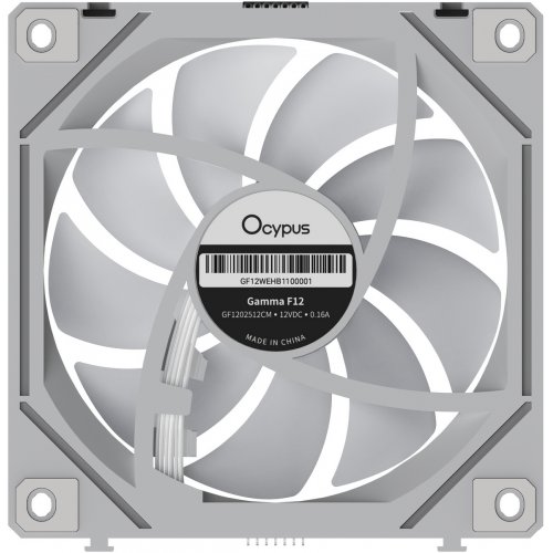 Кулер для корпуса Ocypus Gamma F12 UNI Reverse Blade ARGB (GAMMA-F12-WH1AM01U-GL) White купить в Украине: Киев, Днепр, Харьков, Одесса  | Проверка совместимости, низкая цена, отзывы, характеристики от TELEMART фото